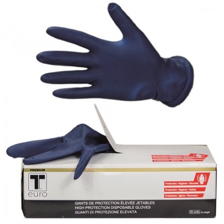 Wegwerfbare Latex Handschuhe Blau Grösse XL Schachtel à 50 Stück 10er Schachtel