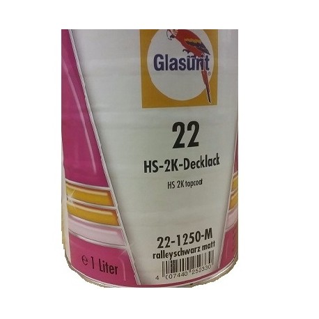 Glasurit® HS 2K Decklack Reihe 22 Ralleyschwarz matt 1L